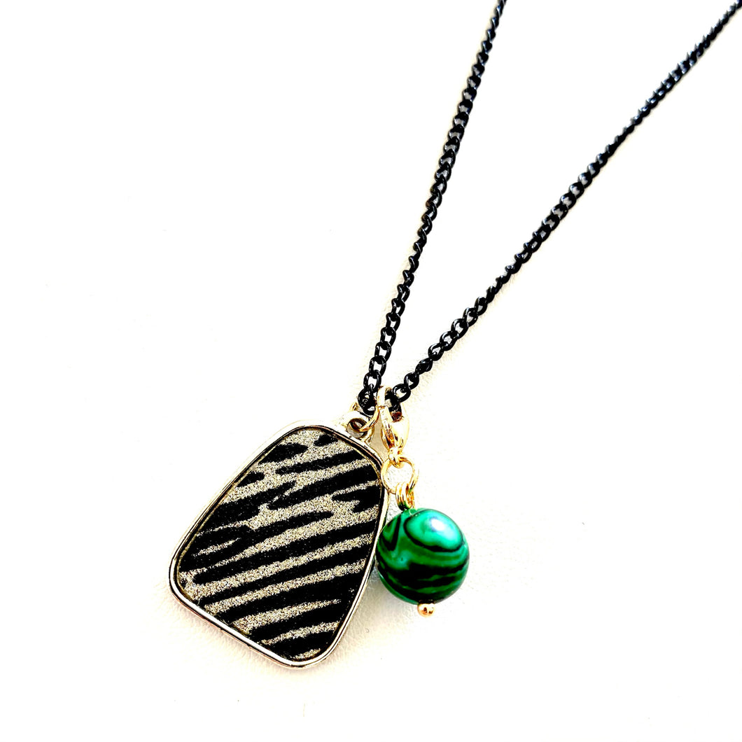 Zebra charm necklace