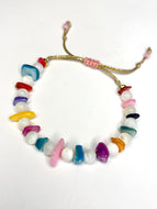 Color and white gem stones bracelet