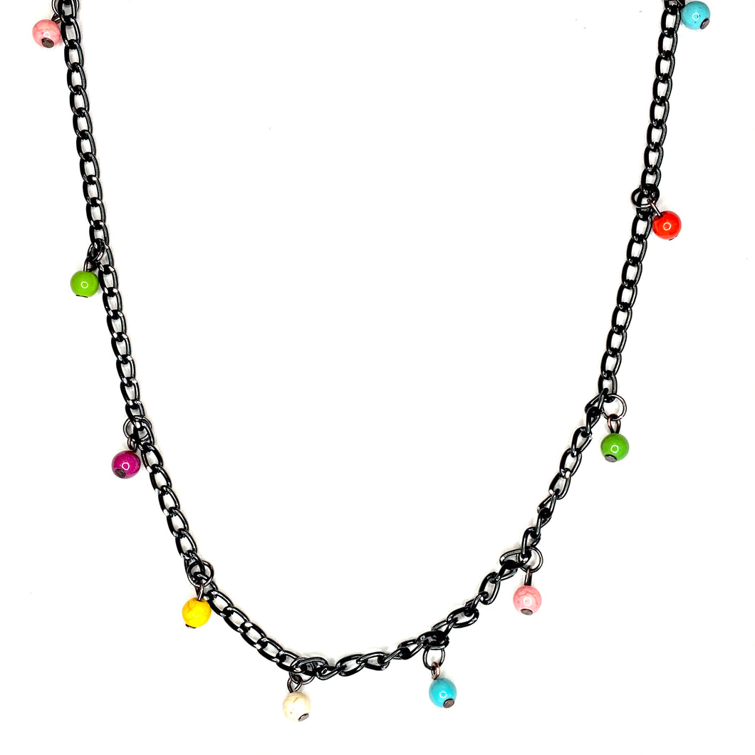 Black with color necklace