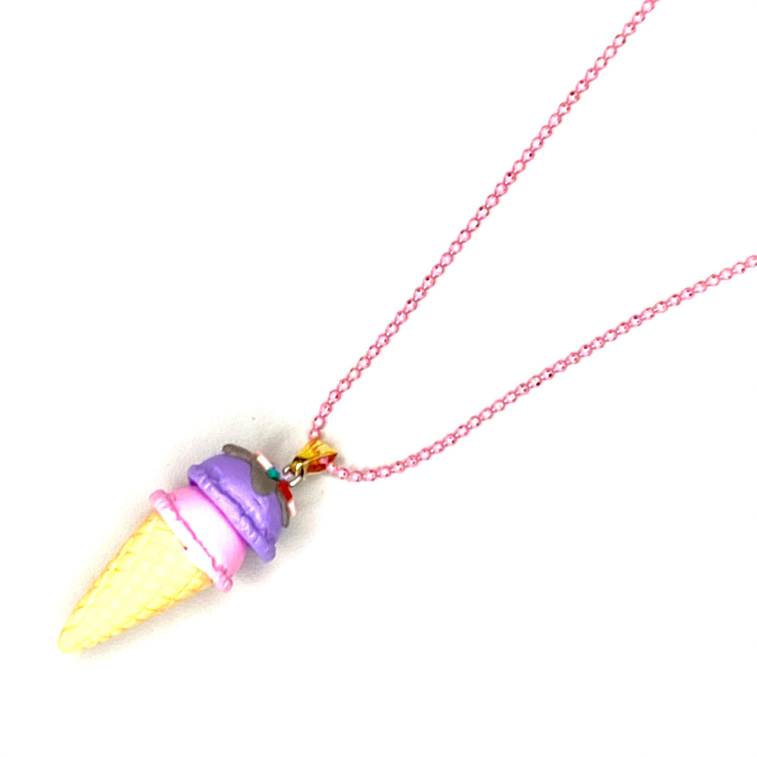 Pink Fimo ice cream necklace