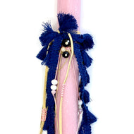 Blue tessels easter candle (λαμπάδα)
