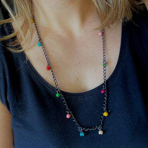 Black with color necklace