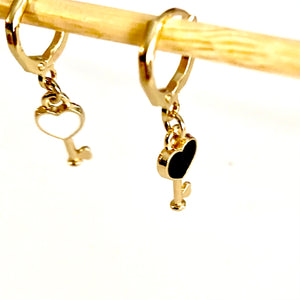 Heart Key Earings