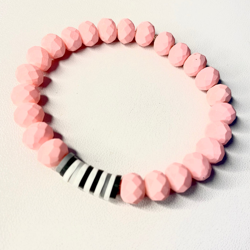 Pink and zebra  bracelets set