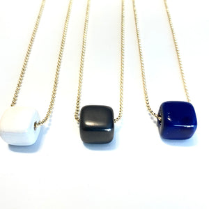 Ceramic cube necklace