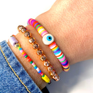 Rainbow bracelets set