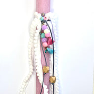 Pink boho easter candle λαμπάδα