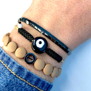 Black eye bracelets set