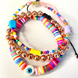 Rainbow bracelets set