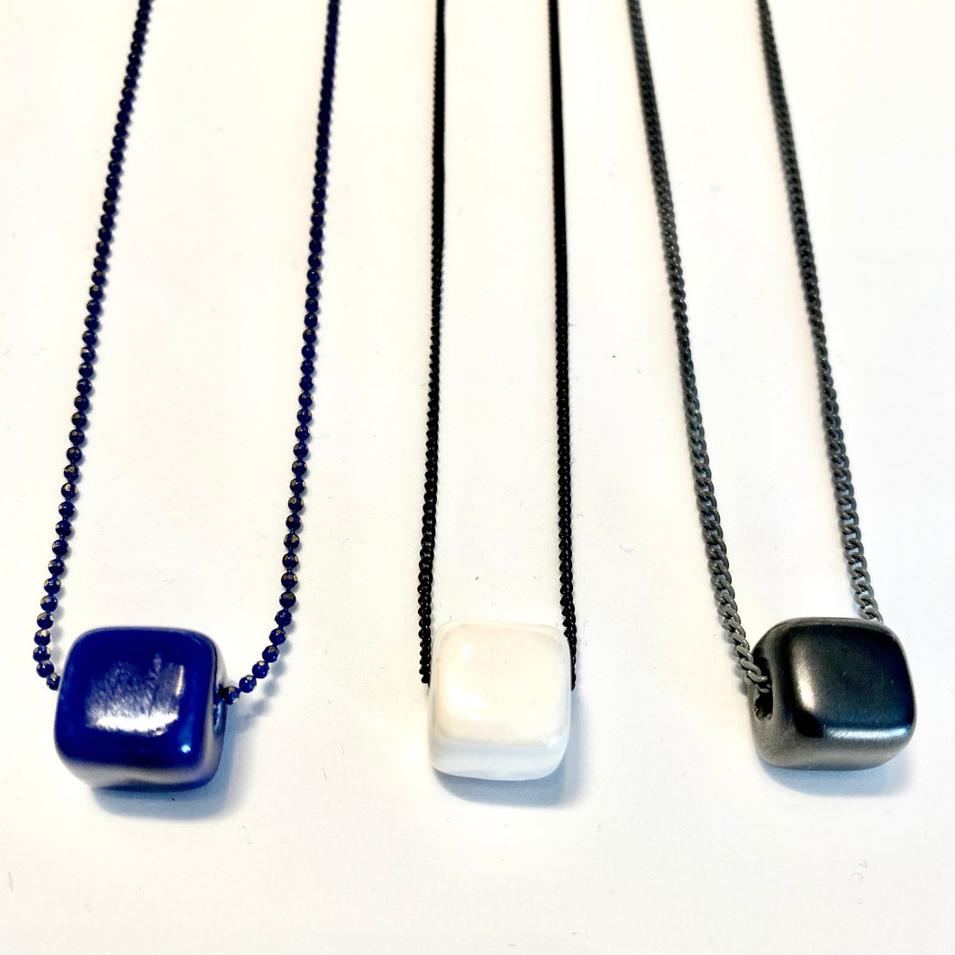 Ceramic cube necklace