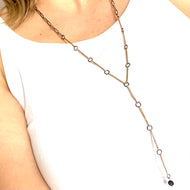 Long gold and black necklace